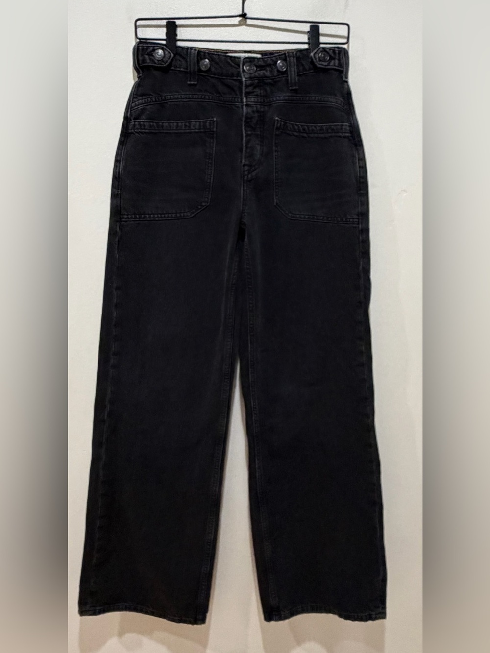 We The Free by Free People Palmer Cuffed Jeans in Outerspace Black - Women’s 24